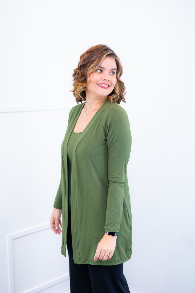 Twin Set Lúcia – Regata + Cardigan em Viscolycra com Bolsos Laterais - Naguirre Shop