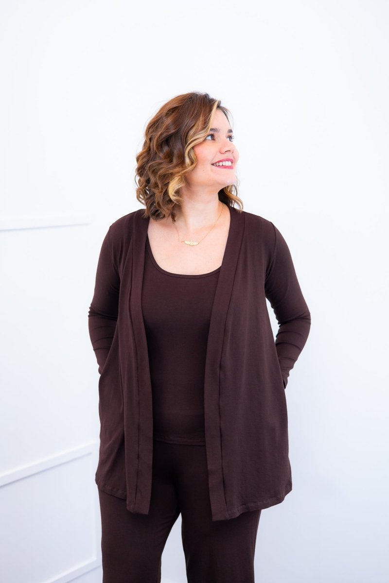 Twin Set Lúcia – Regata + Cardigan em Viscolycra com Bolsos Laterais - Naguirre Shop
