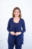 Twin Set Lúcia – Regata + Cardigan em Viscolycra com Bolsos Laterais - Naguirre Shop