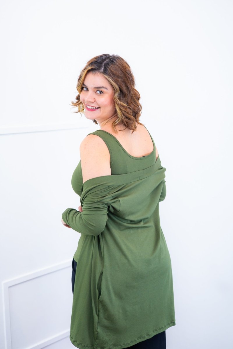 Twin Set Lúcia – Regata + Cardigan em Viscolycra com Bolsos Laterais - Naguirre Shop