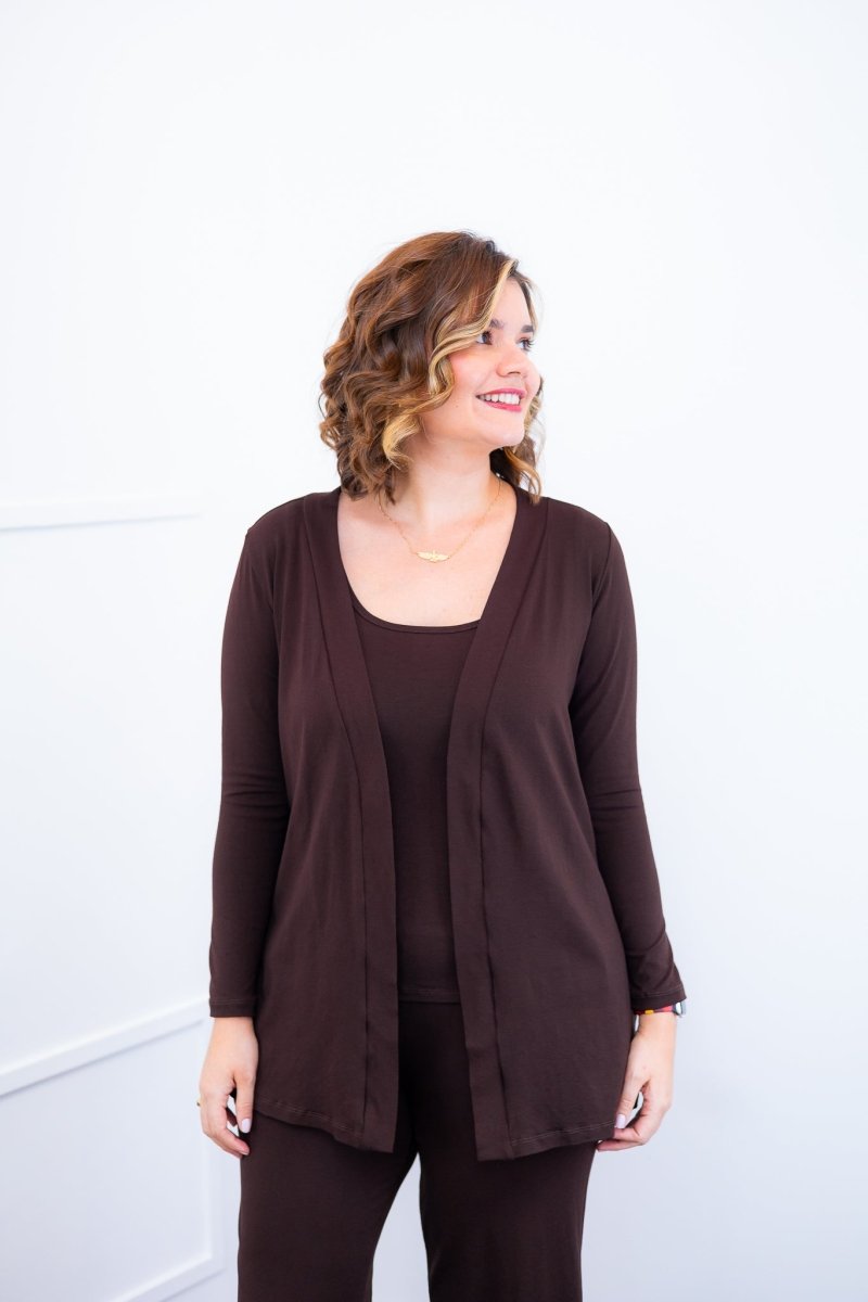 Twin Set Lúcia – Regata + Cardigan em Viscolycra com Bolsos Laterais - Naguirre Shop