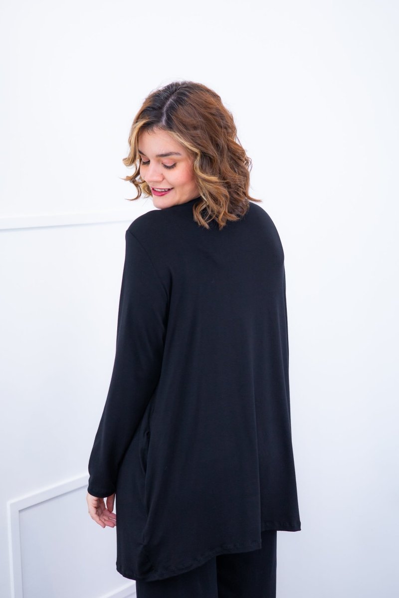 Twin Set Lúcia – Regata + Cardigan em Viscolycra com Bolsos Laterais - Naguirre Shop