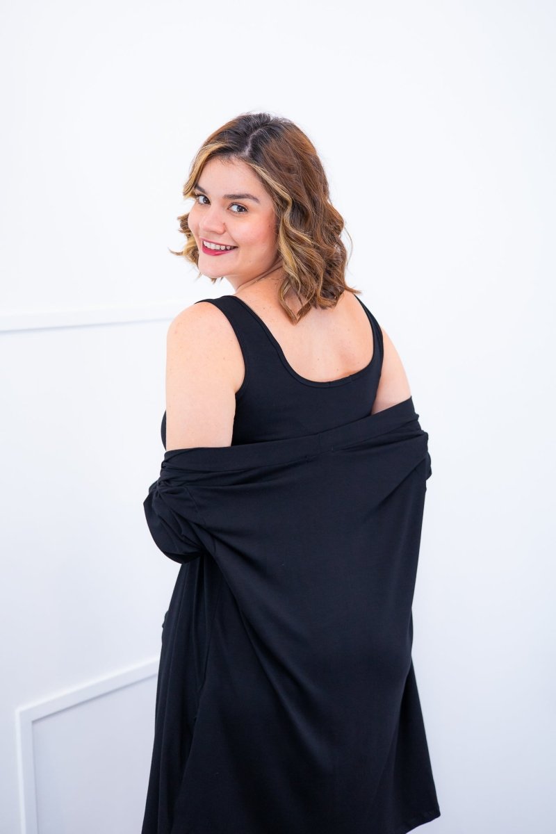 Twin Set Lúcia – Regata + Cardigan em Viscolycra com Bolsos Laterais - Naguirre Shop