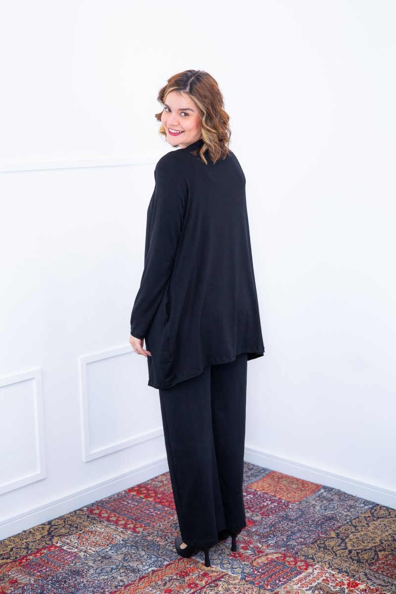 Twin Set Lúcia – Regata + Cardigan em Viscolycra com Bolsos Laterais - Naguirre Shop