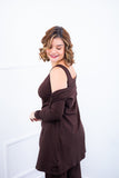 Twin Set Lúcia – Regata + Cardigan em Viscolycra com Bolsos Laterais - Naguirre Shop