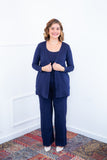 Twin Set Lúcia – Regata + Cardigan em Viscolycra com Bolsos Laterais - Naguirre Shop