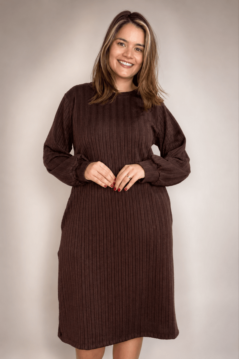 Vestido Amanda - Manga Longa em Lãzinha Mousse - Naguirre Shop