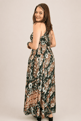 Vestido Amplo Longo Rani com Decote V ajustável e Saia Fluida - Naguirre Shop