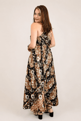 Vestido Amplo Longo Rani com Decote V ajustável e Saia Fluida - Naguirre Shop
