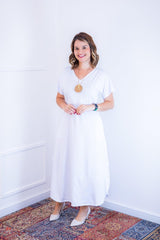 Vestido Antonella – Decote V com Fendas Laterais em Malha Confort - Naguirre Shop