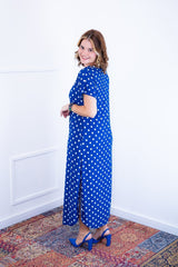 Vestido Antonella – Decote V com Fendas Laterais em Malha Confort - Naguirre Shop