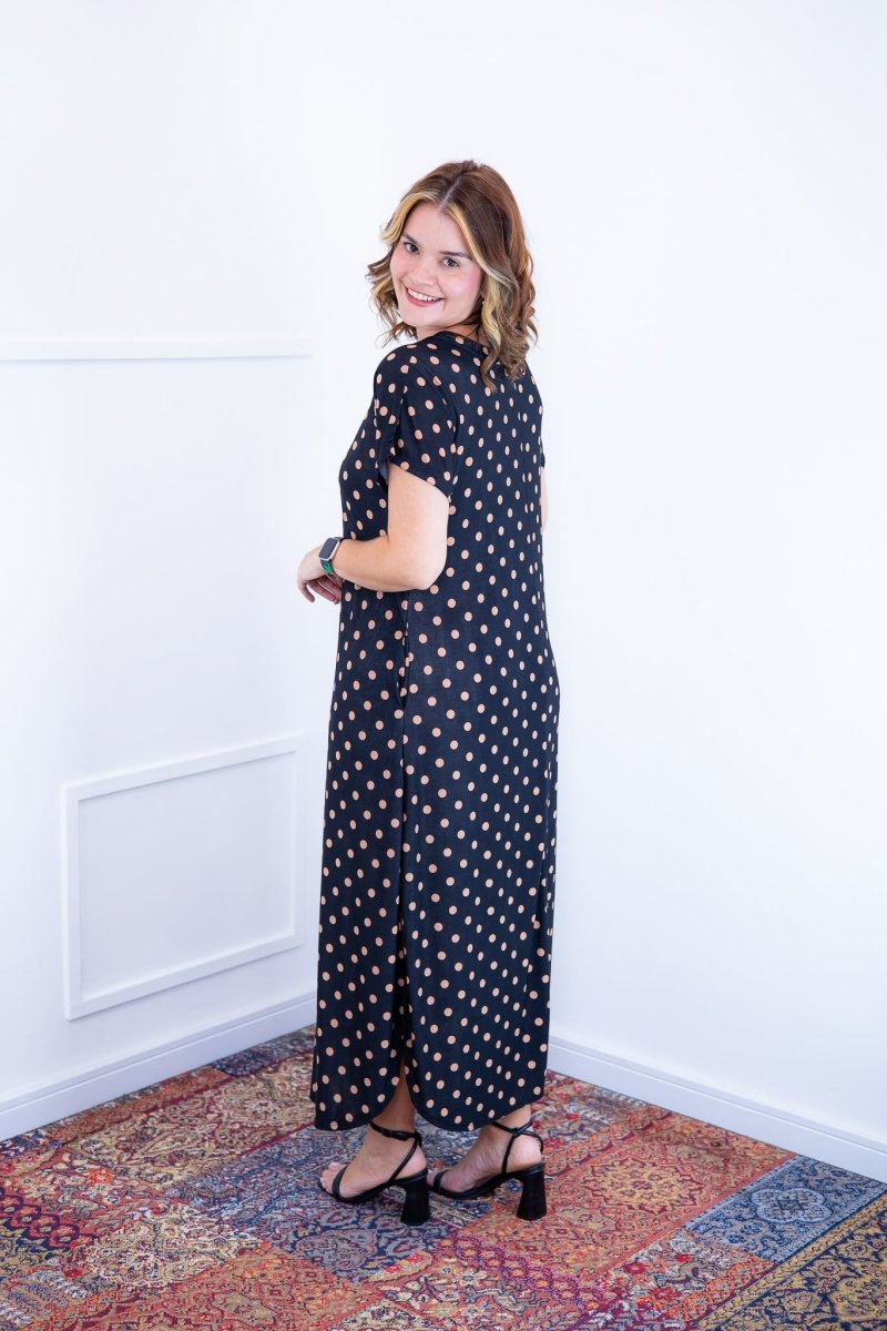Vestido Antonella – Decote V com Fendas Laterais em Malha Confort - Naguirre Shop