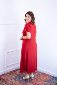 Vestido Antonella – Decote V com Fendas Laterais em Malha Confort - Naguirre Shop