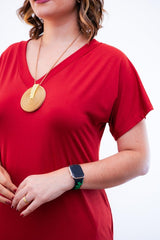 Vestido Antonella – Decote V com Fendas Laterais em Malha Confort - Naguirre Shop