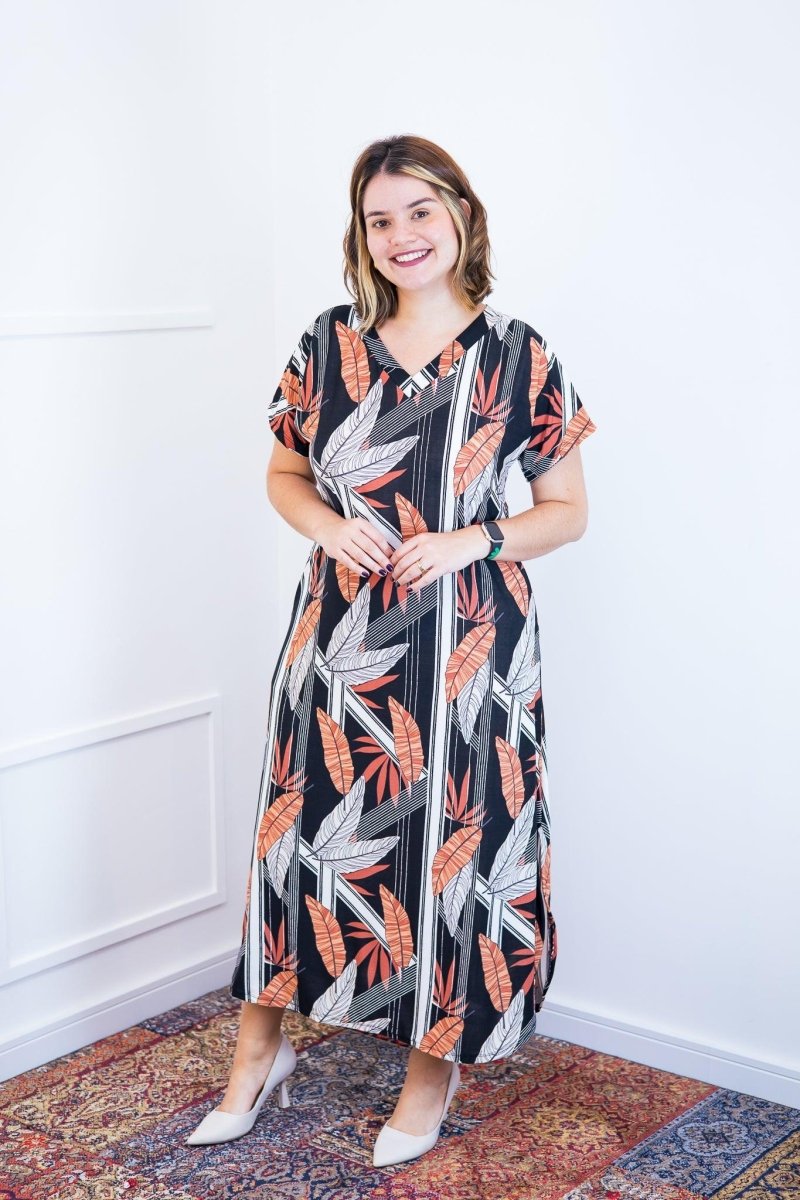 Vestido Antonella – Decote V com Fendas Laterais em Malha Confort - Naguirre Shop