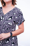 Vestido Antonella – Decote V com Fendas Laterais em Malha Confort - Naguirre Shop