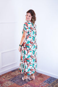 Vestido Antonella – Decote V com Fendas Laterais em Malha Confort - Naguirre Shop