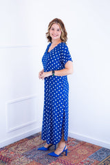 Vestido Antonella – Decote V com Fendas Laterais em Malha Confort - Naguirre Shop