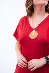 Vestido Antonella – Decote V com Fendas Laterais em Malha Confort - Naguirre Shop