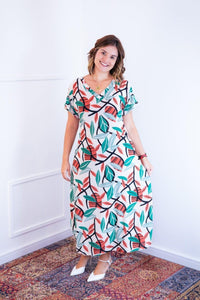 Vestido Antonella – Decote V com Fendas Laterais em Malha Confort - Naguirre Shop