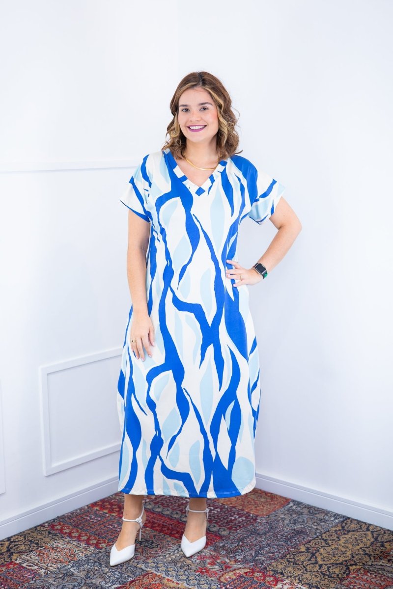 Vestido Antonella – Decote V com Fendas Laterais em Malha Confort Deluxe - Naguirre Shop