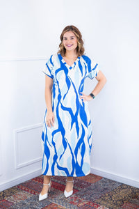 Vestido Antonella – Decote V com Fendas Laterais em Malha Confort Deluxe - Naguirre Shop