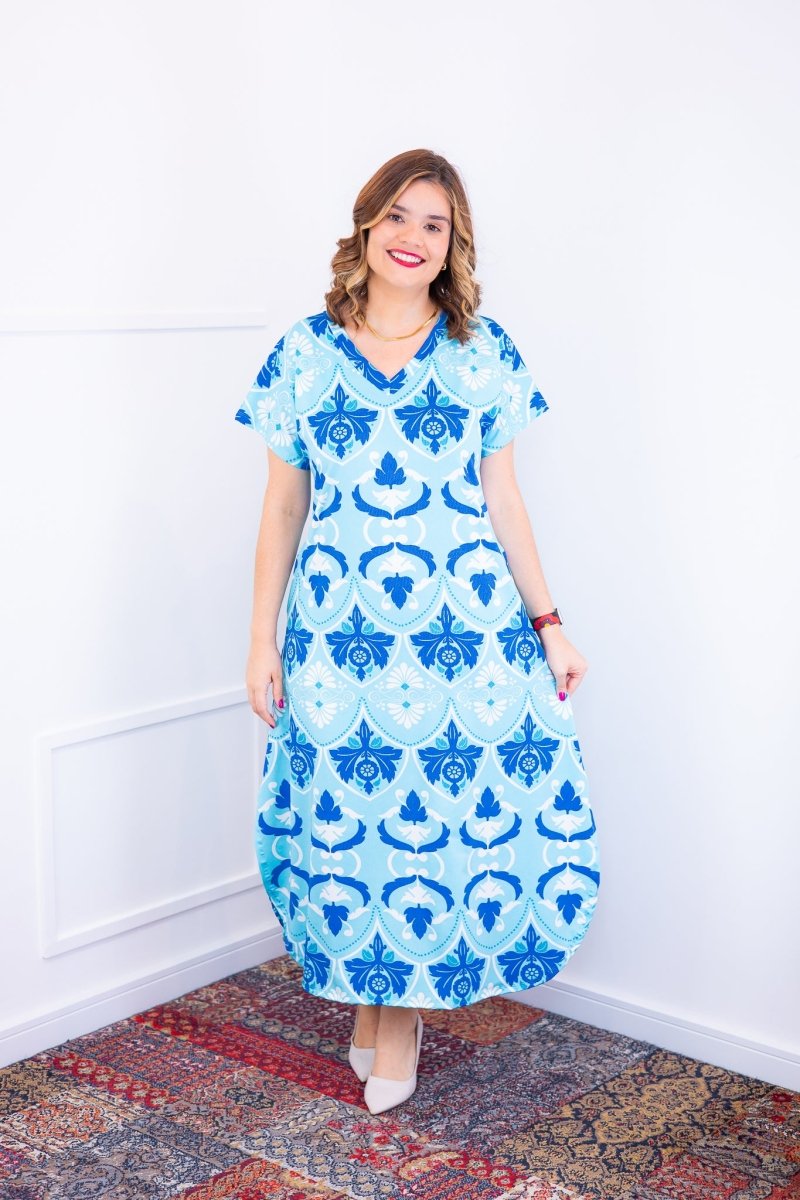 Vestido Antonella – Decote V com Fendas Laterais em Malha Confort Deluxe - Naguirre Shop