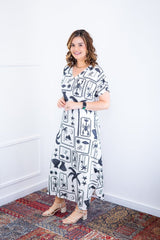 Vestido Antonella – Decote V com Fendas Laterais em Malha Confort Deluxe - Naguirre Shop