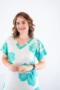 Vestido Antonella – Decote V com Fendas Laterais em Malha Confort Deluxe - Naguirre Shop