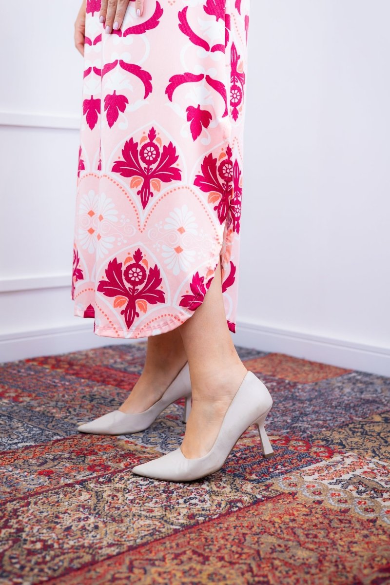 Vestido Antonella – Decote V com Fendas Laterais em Malha Confort Deluxe - Naguirre Shop