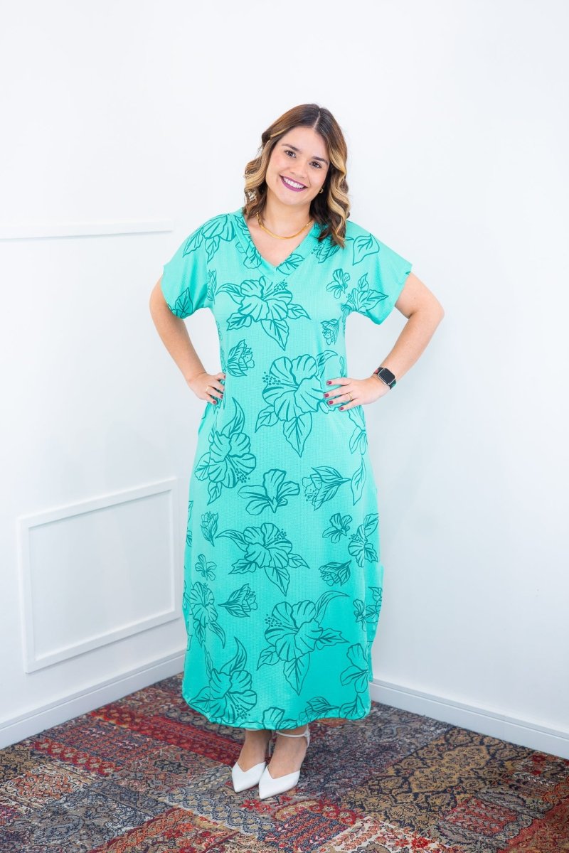 Vestido Antonella – Decote V com Fendas Laterais em Malha Confort Deluxe - Naguirre Shop