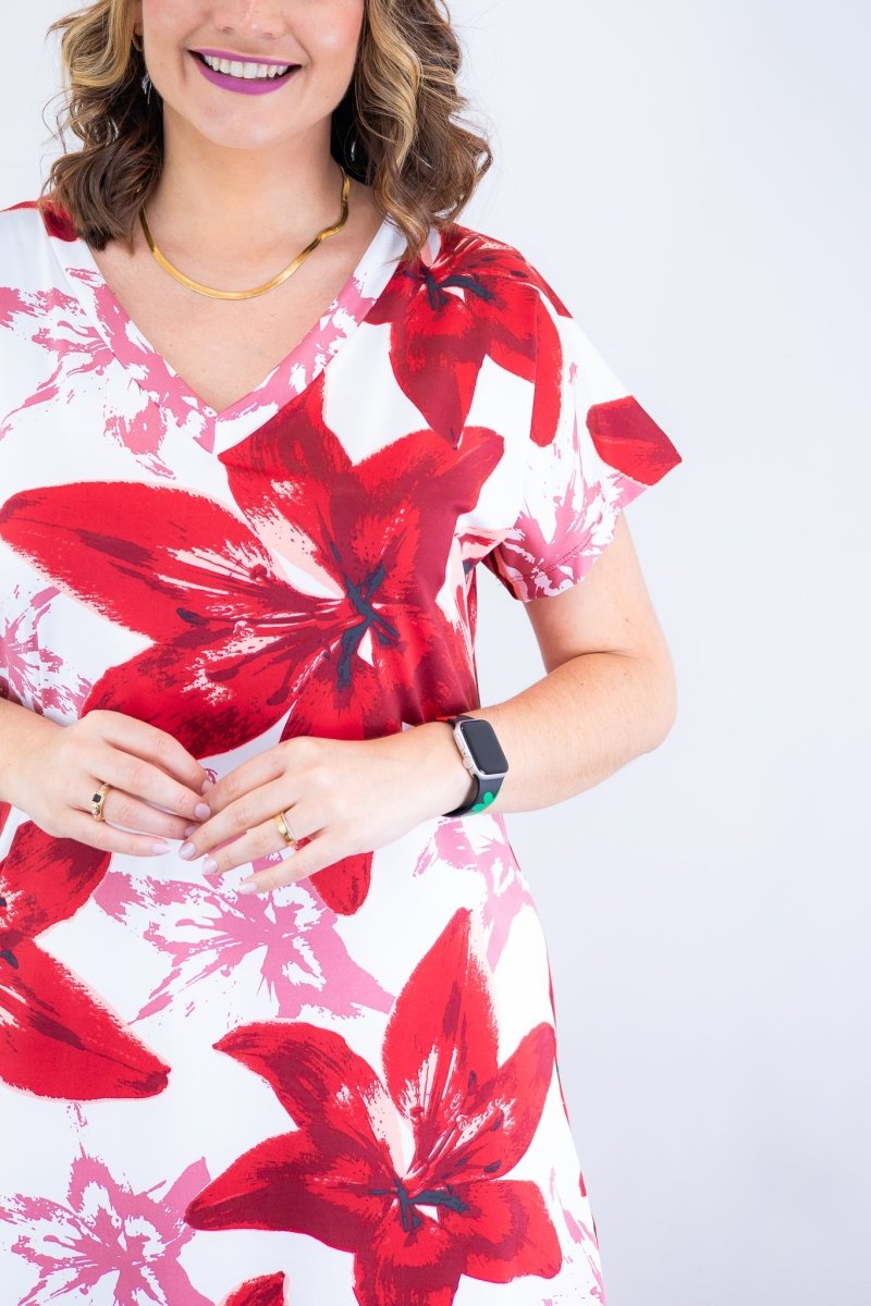 Vestido Antonella – Decote V com Fendas Laterais em Malha Confort Deluxe - Naguirre Shop