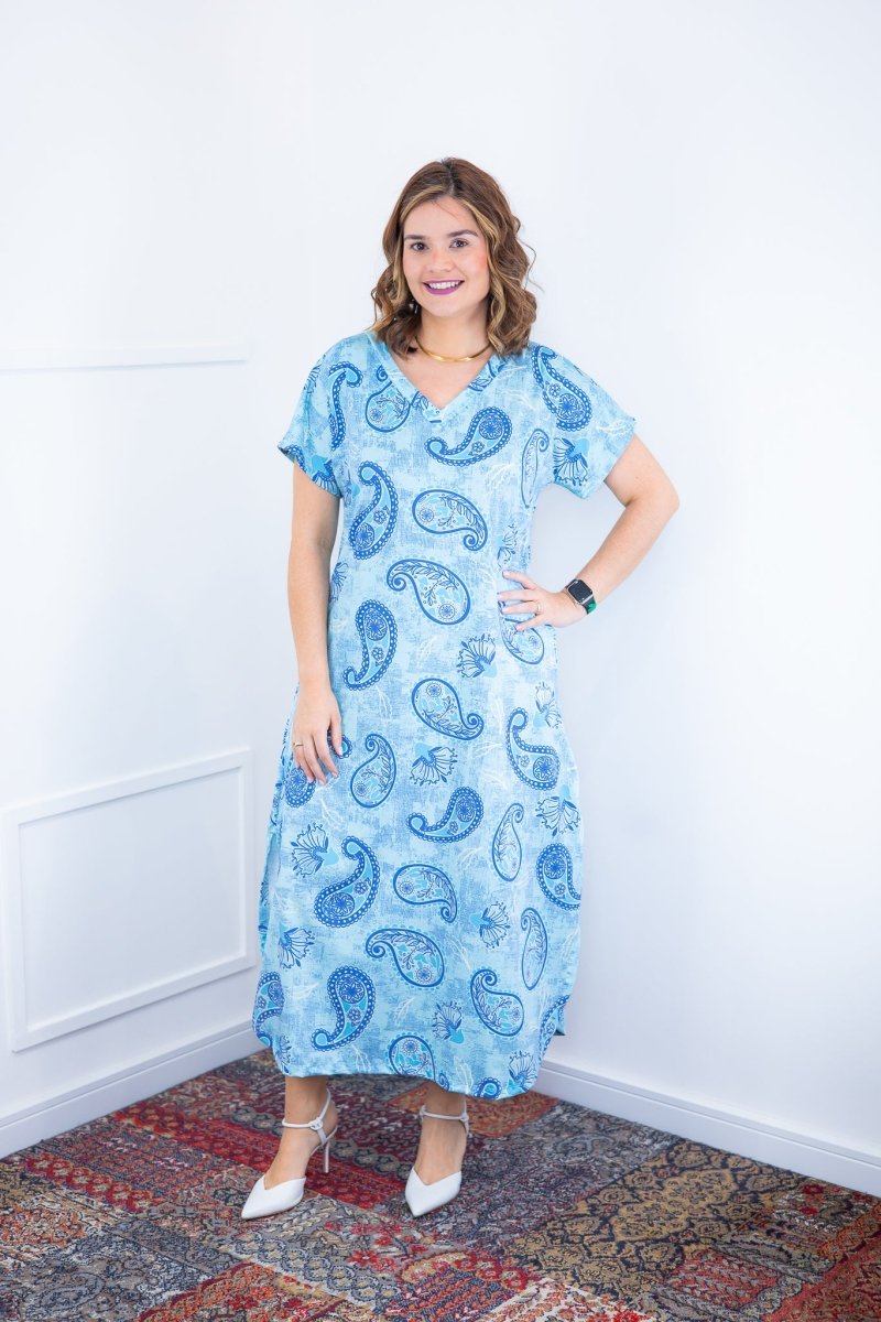 Vestido Antonella – Decote V com Fendas Laterais em Malha Confort Deluxe - Naguirre Shop