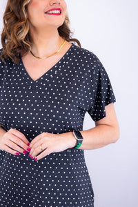 Vestido Antonella – Decote V com Fendas Laterais em Malha Confort Deluxe - Naguirre Shop