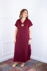 Vestido Antonella – Decote V com Fendas Laterais em Malha Confort Deluxe - Naguirre Shop