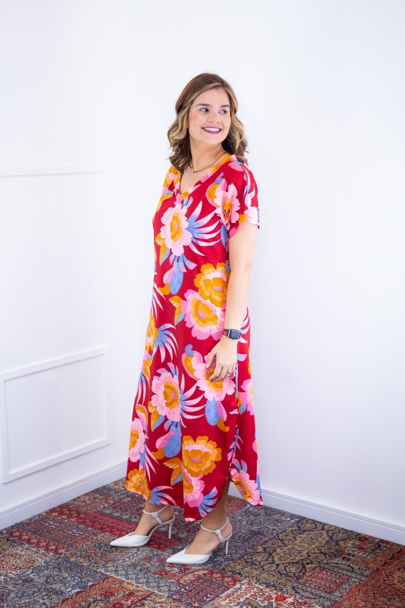 Vestido Antonella – Decote V com Fendas Laterais em Malha Confort Deluxe - Naguirre Shop