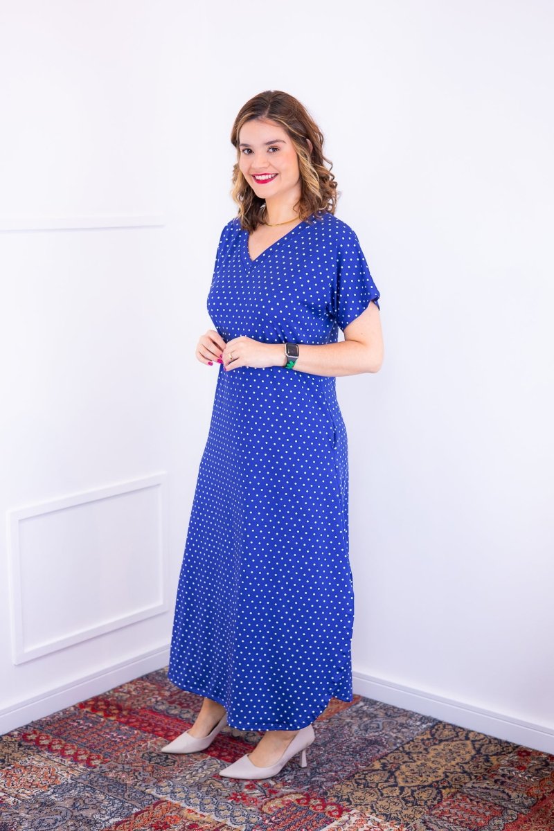 Vestido Antonella – Decote V com Fendas Laterais em Malha Confort Deluxe - Naguirre Shop