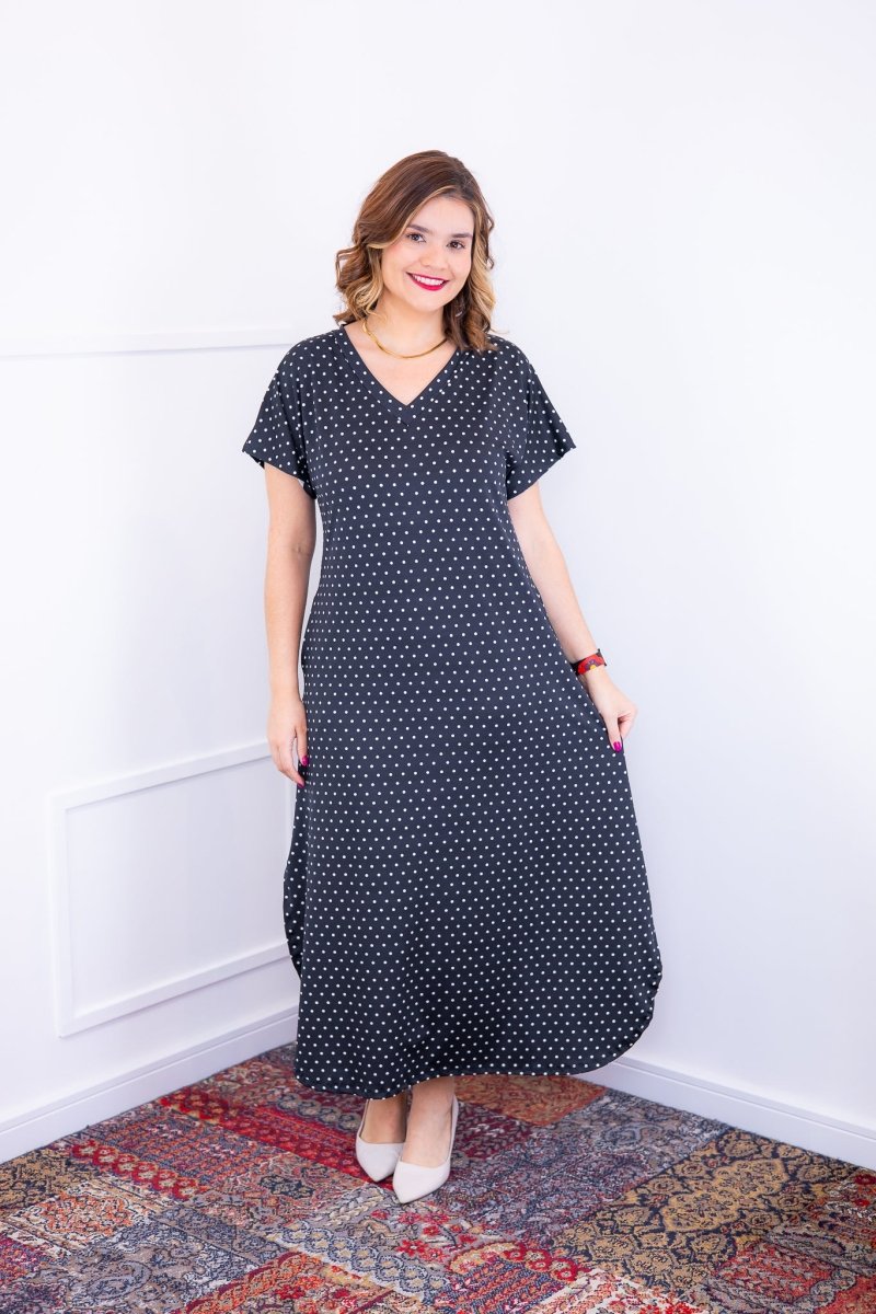 Vestido Antonella – Decote V com Fendas Laterais em Malha Confort Deluxe - Naguirre Shop