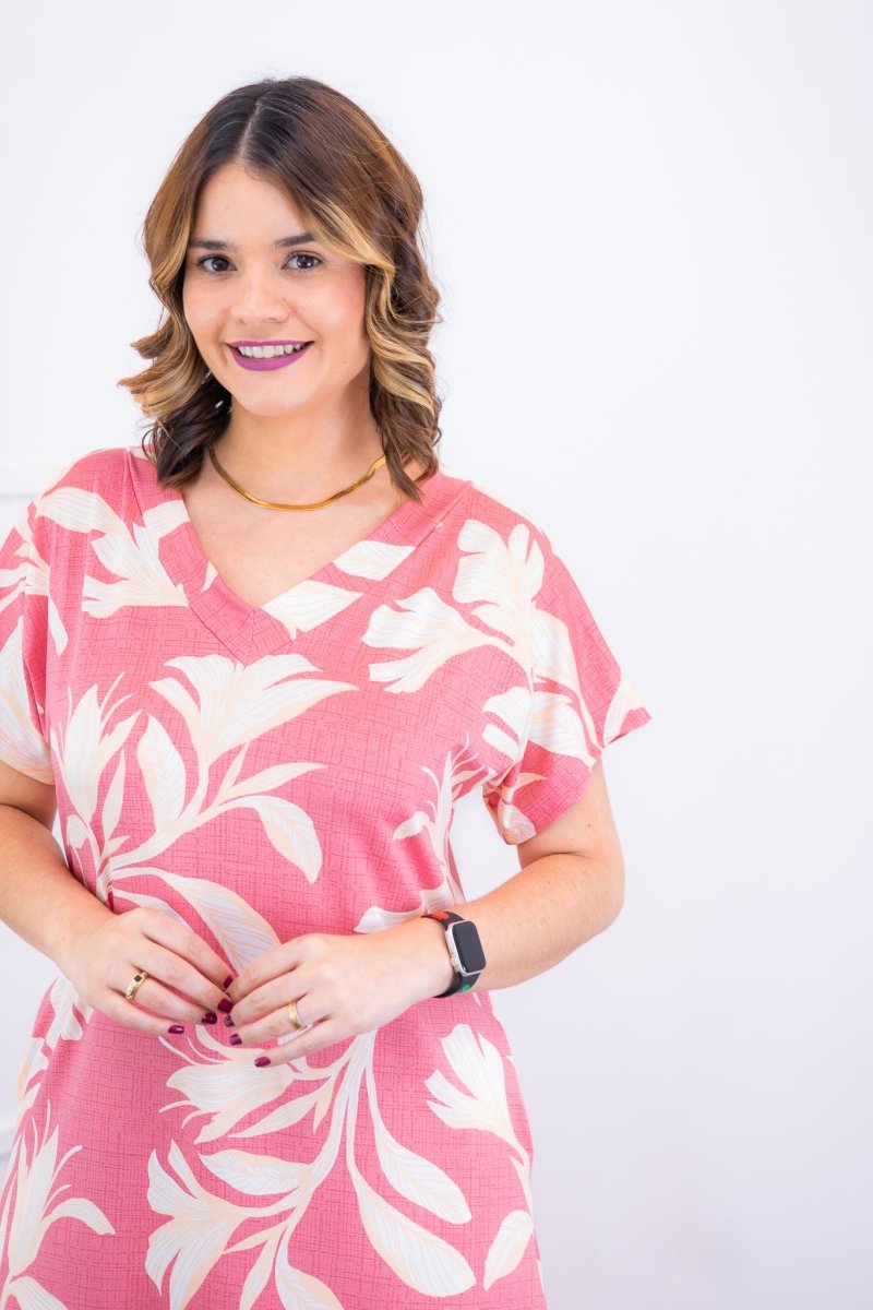 Vestido Antonella – Decote V com Fendas Laterais em Malha Confort Deluxe - Naguirre Shop