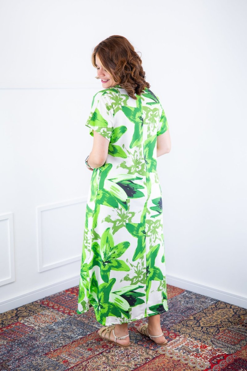 Vestido Antonella – Decote V com Fendas Laterais em Malha Confort Deluxe - Naguirre Shop