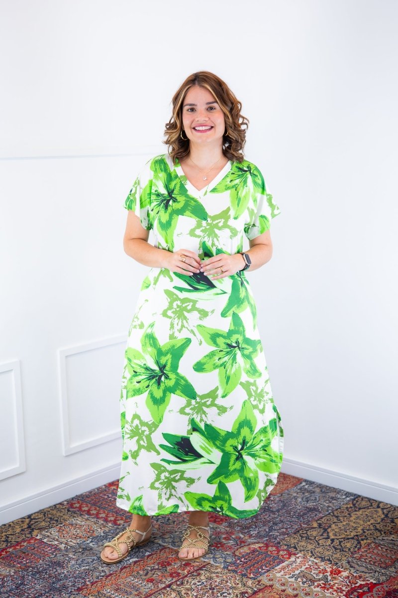 Vestido Antonella – Decote V com Fendas Laterais em Malha Confort Deluxe - Naguirre Shop