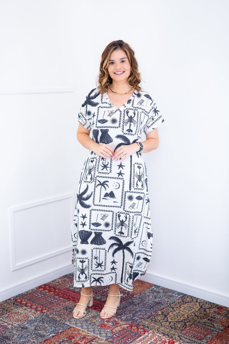 Vestido Antonella – Decote V com Fendas Laterais em Malha Confort Deluxe - Naguirre Shop