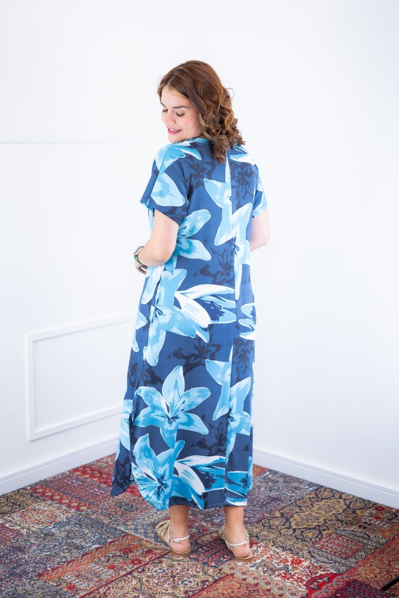 Vestido Antonella – Decote V com Fendas Laterais em Malha Confort Deluxe - Naguirre Shop