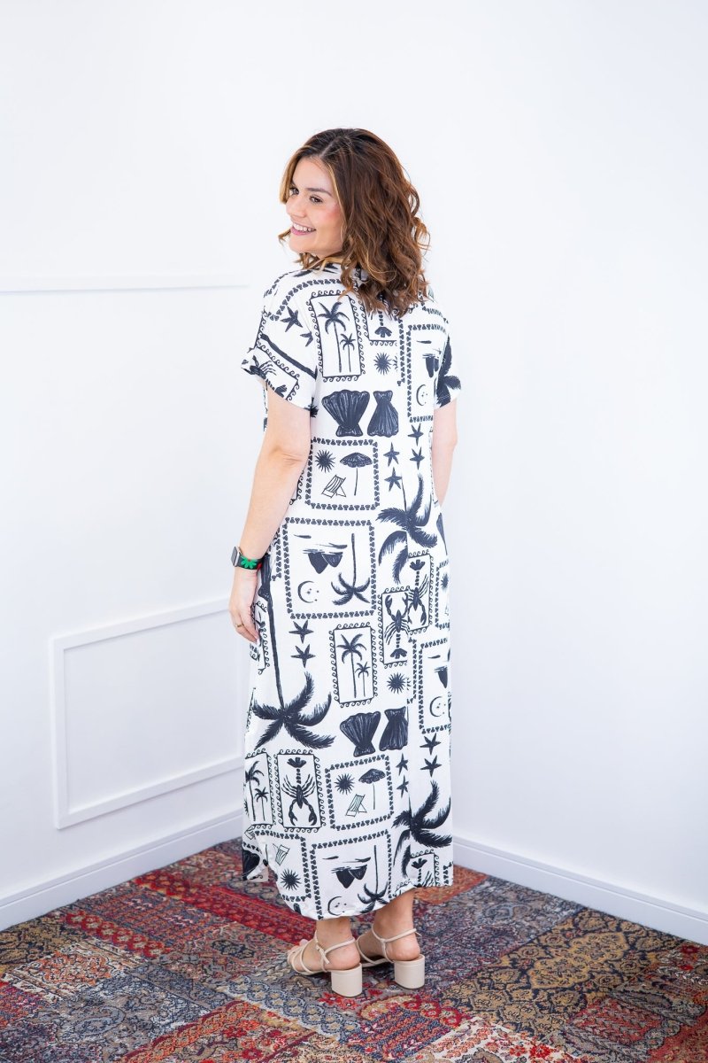 Vestido Antonella – Decote V com Fendas Laterais em Malha Confort Deluxe - Naguirre Shop