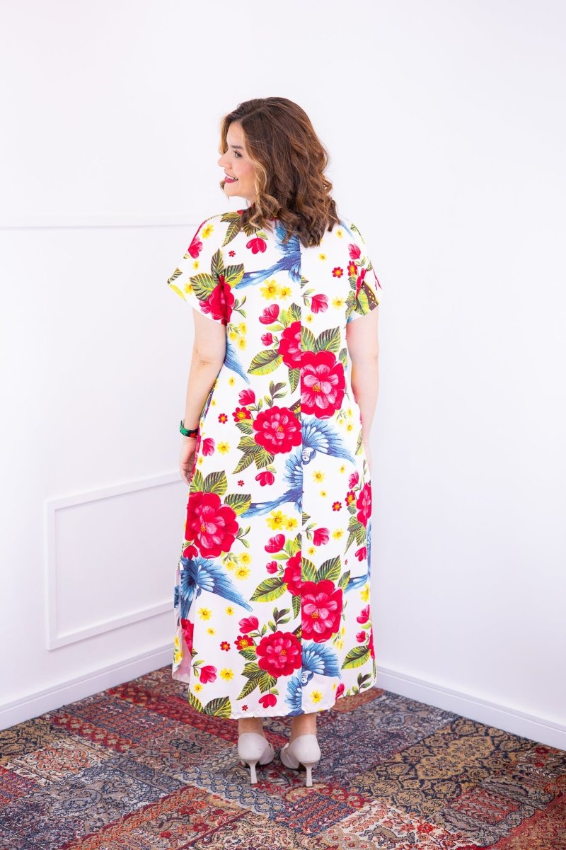 Vestido Antonella – Decote V com Fendas Laterais em Malha Confort Deluxe - Naguirre Shop