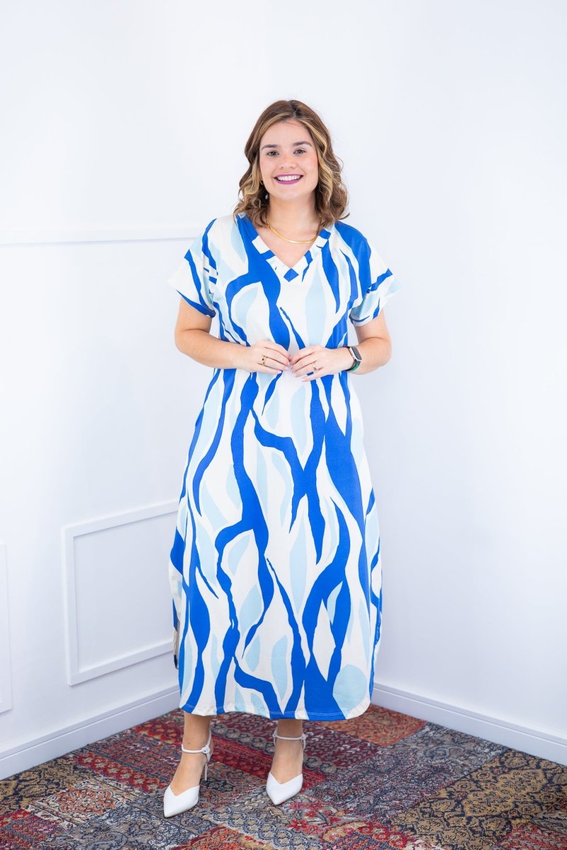 Vestido Antonella – Decote V com Fendas Laterais em Malha Confort Deluxe - Naguirre Shop