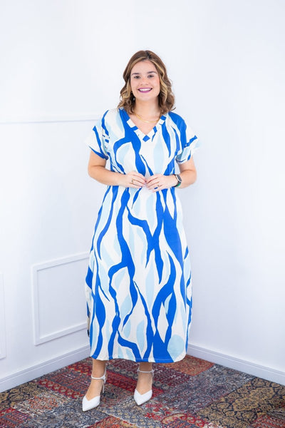 Vestido Antonella – Decote V com Fendas Laterais em Malha Confort Deluxe - Naguirre Shop