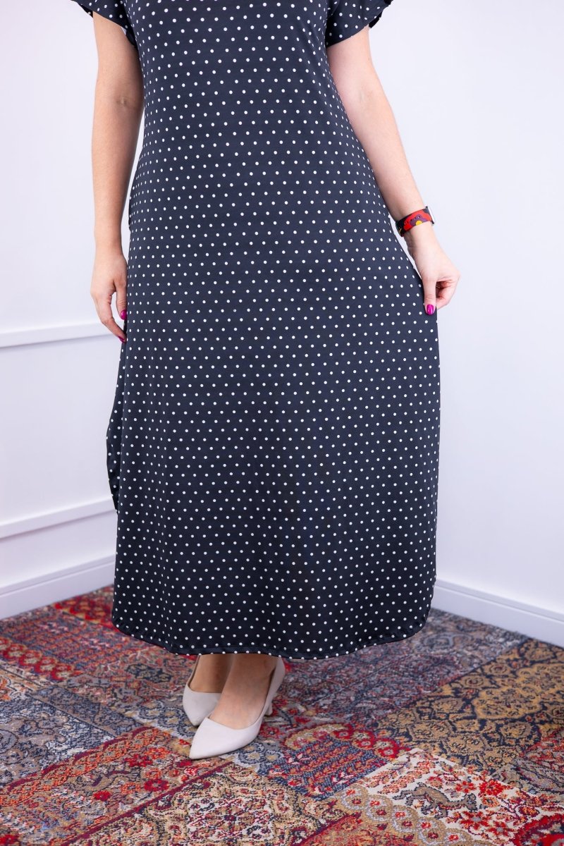 Vestido Antonella – Decote V com Fendas Laterais em Malha Confort Deluxe - Naguirre Shop