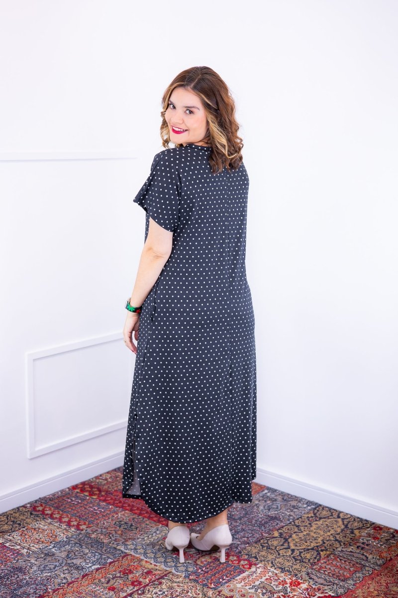 Vestido Antonella – Decote V com Fendas Laterais em Malha Confort Deluxe - Naguirre Shop