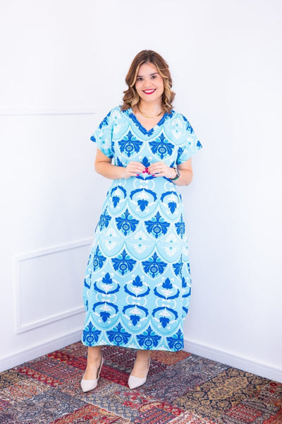 Vestido Antonella – Decote V com Fendas Laterais em Malha Confort Deluxe - Naguirre Shop